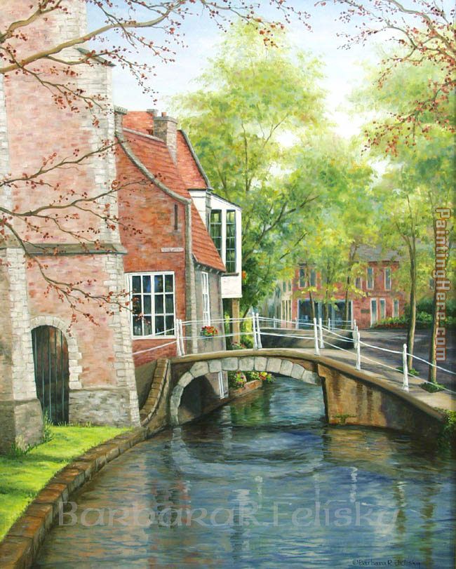 Delft Canal Bridge painting - Barbara Felisky Delft Canal Bridge art painting